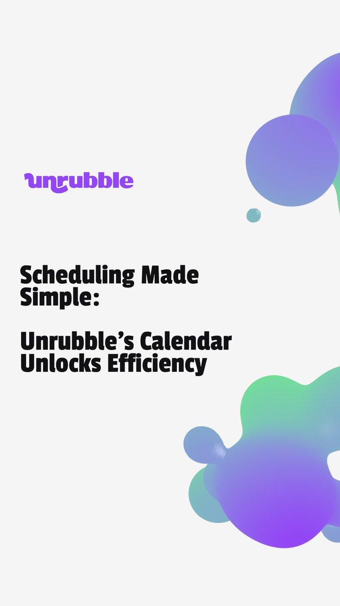 unrubble's tweet image. Revolutionize Your Work Scheduling with Unrubble 📅
Managing a diverse team? Say goodbye to traditional scheduling headaches. Unrubble's Calendar module is here to streamline your process and boost efficiency. #WorkScheduling #TeamManagement