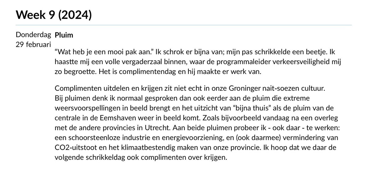 De week is al weer even los. Het woord van de werkdagblog dus uiteraard ook! Zie Provinciegroningen.nl/wvdw