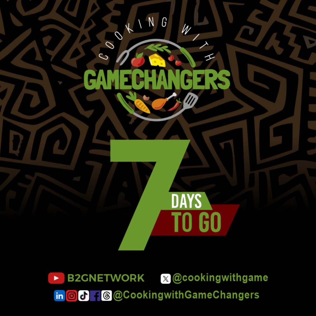 7 More Sleeps to Cooking with GameChangers!!!!🤩 @cookingwithgame Premieres on the 7th of March and we can't wait to tickle your minds & tastebuds🥗🤹‍♂️🤸‍♀️🥳 Cooking with GameChangers will air on YouTube and on TV Stations nationwide from the 7th of March!