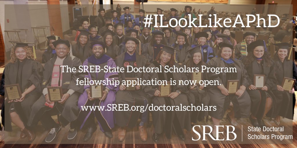 The SREB-State Doctoral Scholars Program #fellowship provides multiple layers of support for underrepresented #PhD students who seek careers as college #faculty. Apply by 3/31! For eligibility requirements visit > ow.ly/B4oz50D6wAG #ILookLikeAPhD #highered #facultydiversity