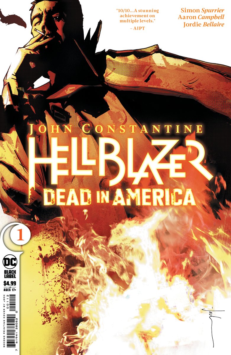 Unbelievably proud to announce that #HELLBLAZER Dead in America #1 sold out at distributor level, and a second print run is in the offing with this glorious @Jock4twenty cover treatment. Please help us spread the word to retailers and readers-in-waiting. It's a helluva book.