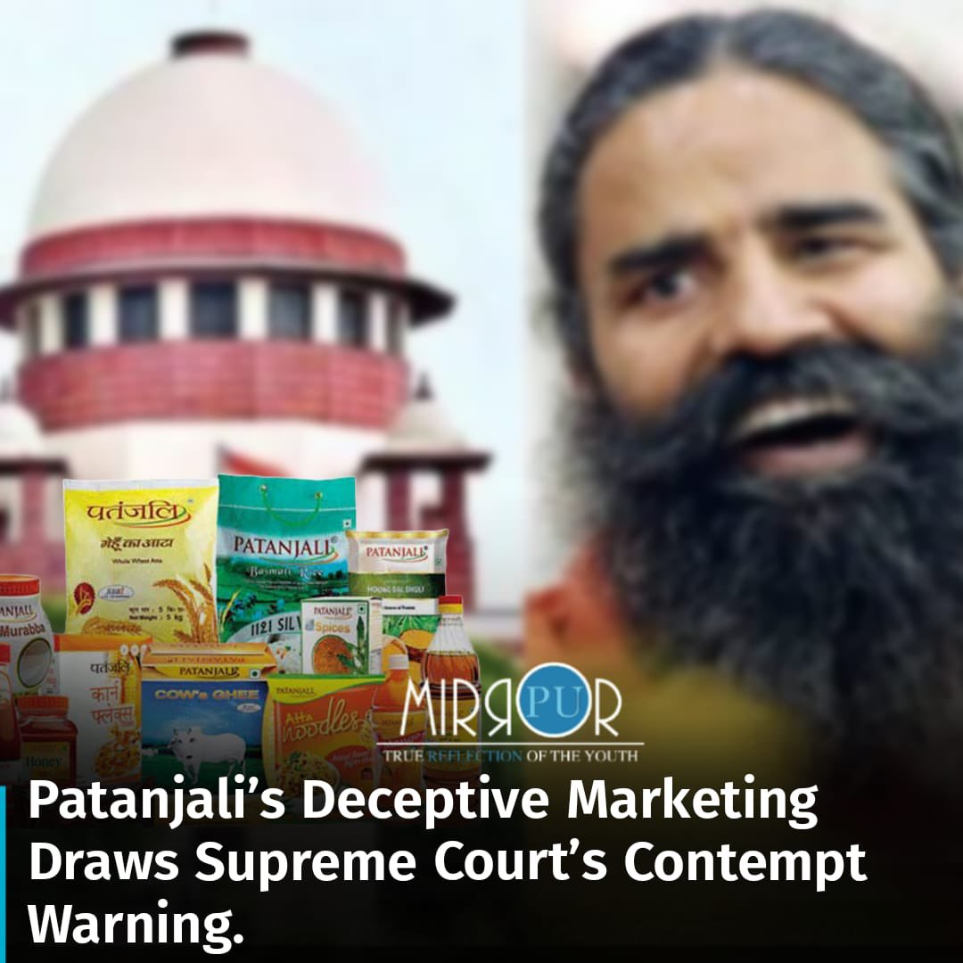 On February 27, 2024 #SupremeCourt issues contempt notice to #Patanjali for deceptive #ads amid Indian Medical Association case. Patanjali banned from promoting #AyurvedicMedicine as cure for diseases.During hearing, Justice Amanullah emphasized  intolerability of misleading ads.