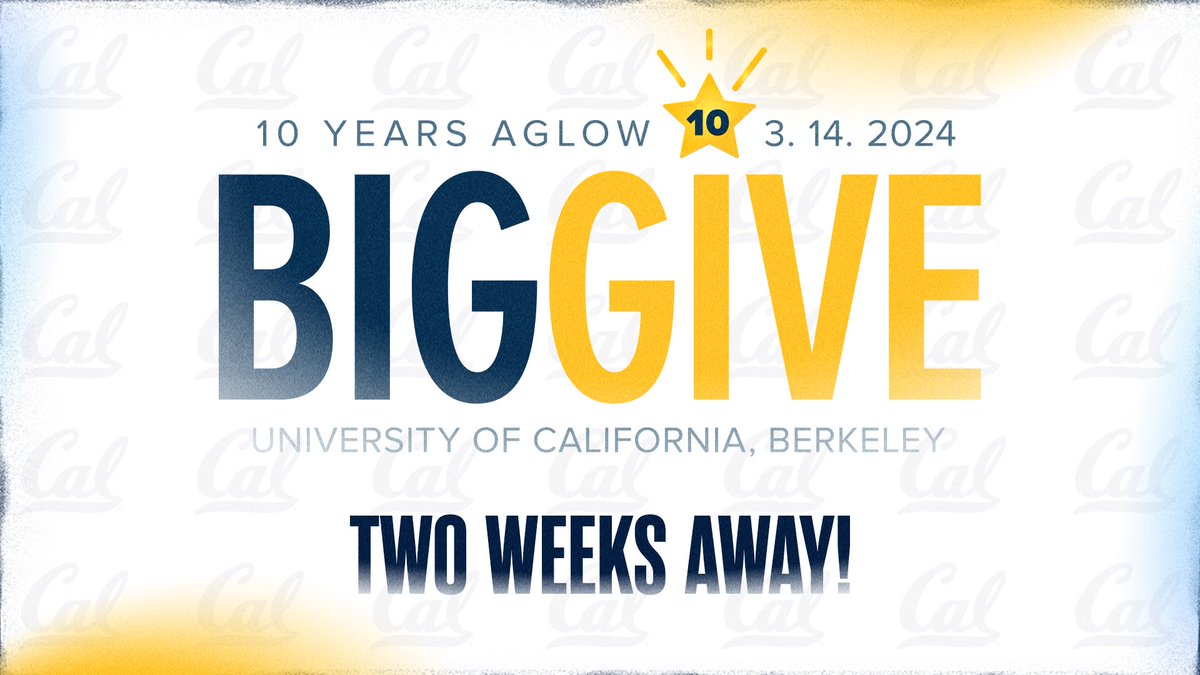 𝐓𝐡𝐞 𝐜𝐨𝐮𝐧𝐭𝐝𝐨𝐰𝐧 𝐢𝐬 𝐎𝐍 There are just two weeks until #CalBigGive! Join us on March 14 to make a difference for Cal student-athletes. For more information, visit calbea.rs/3TgOS3C #GoBears x #BearsGiveBig