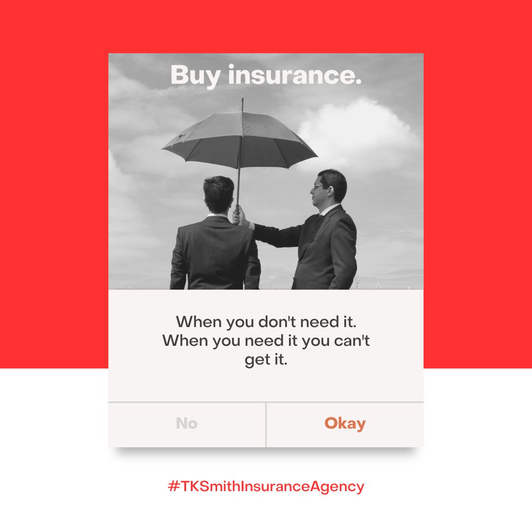 Buy insurance when you don't need it. When you need it you can't get it.🚗
YES or NO?
#Insurance #InsuranceCoverage #LifeInsurance #InsuranceAdvice #TKSmithInsuranceAgency