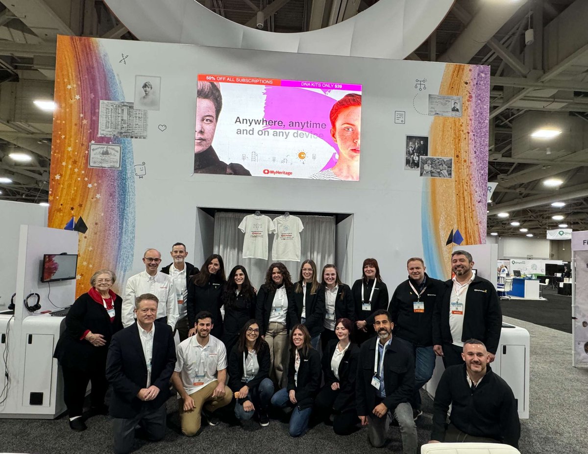 MyHeritage's tweet image. At #RootsTech and curious about MyHeritage? Visit our booth to dive deep into your #familyhistory with our experts. Let&apos;s explore your roots together. Looking forward to meeting you! 🌳💬 #RootsTech2024