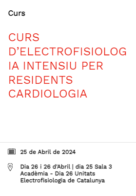 #SaveTheDate A finals d'abril organitzem el Curs d'Electrofisiologia Intensiu per a residents de cardiologia. Reserva un forat a la teva agenda! Aviat, compartirem el programa detallat 😊