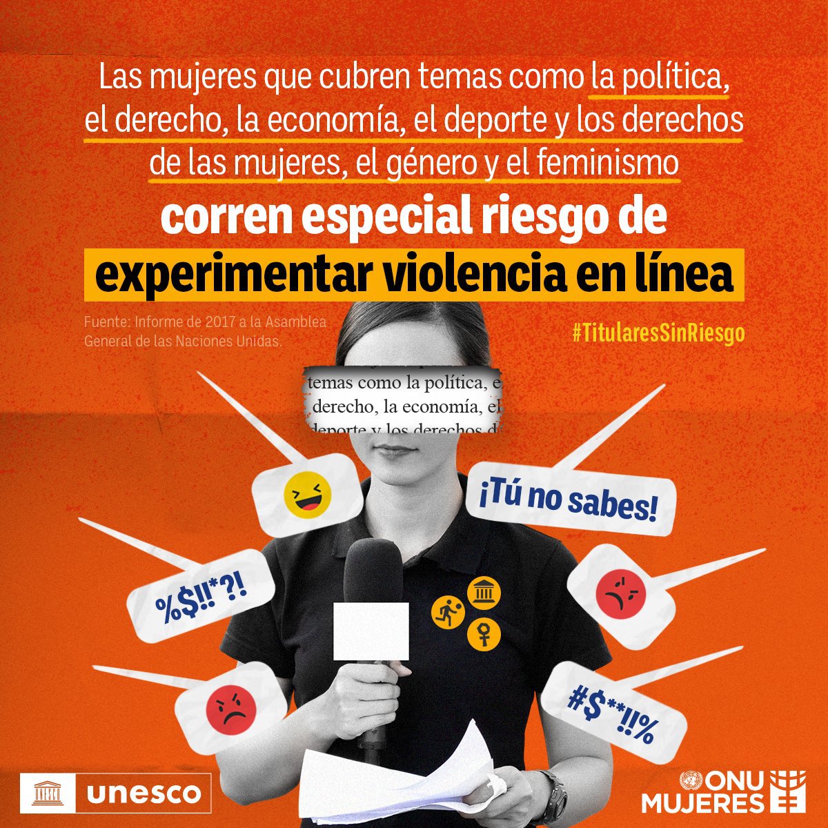 73% de las mujeres periodistas ha sufrido violencia en línea.

Ellas están más expuestas a esos ataques, reflejo del machismo que impera en nuestras sociedades.

Rechaza esas actitudes, hoy y siempre. vía <a href="/UNESCO_es/">UNESCO en español 🏛️#Educación #Ciencia #Cultura</a> y <a href="/ONUMujeres/">ONU Mujeres</a>