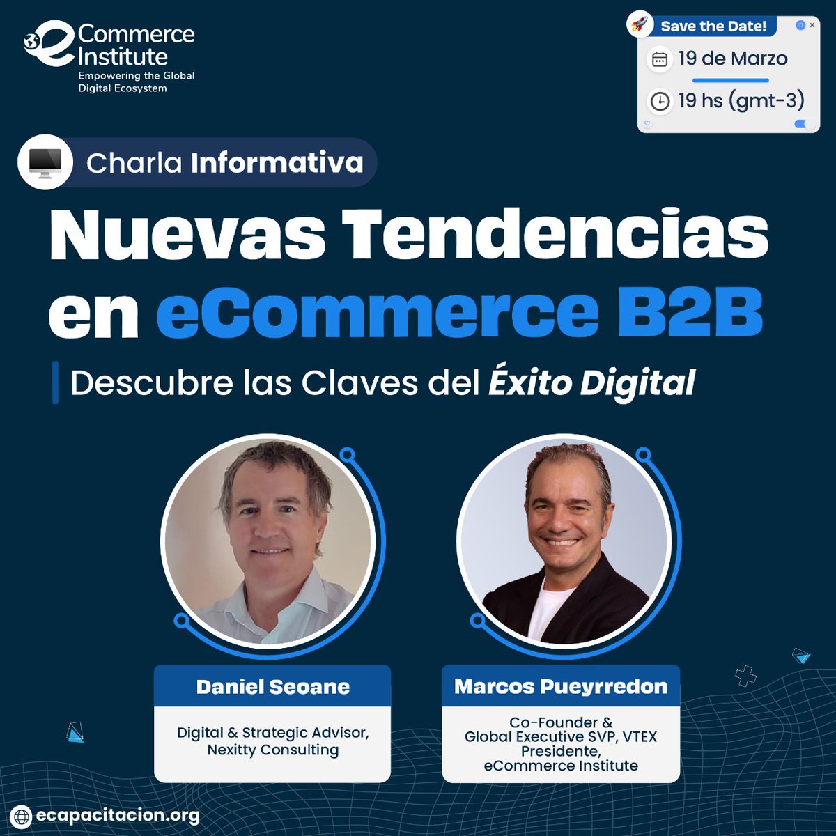 einstituto's tweet image. [Charla informativa] ¡Nuevas Tendencias en eCommerce B2B! 🚀💼

¿Te has preguntado por qué una empresa B2B debe tener presencia online?🤔 ¿Quieres estar al tanto del panorama actual de la industria y las tendencias que están marcando la pauta en el #eCommerceB2B?