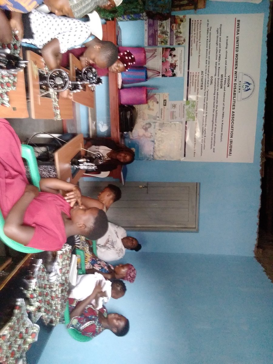 Empowering women and girls in tailoring, Bwera United women with disabilities Association (BUDWA) a women rights organisation in mpondwe-lhubiriha town council, kasese District, we shall not leave any woman and girl behind,un empowered. Thanks alot our all our partners