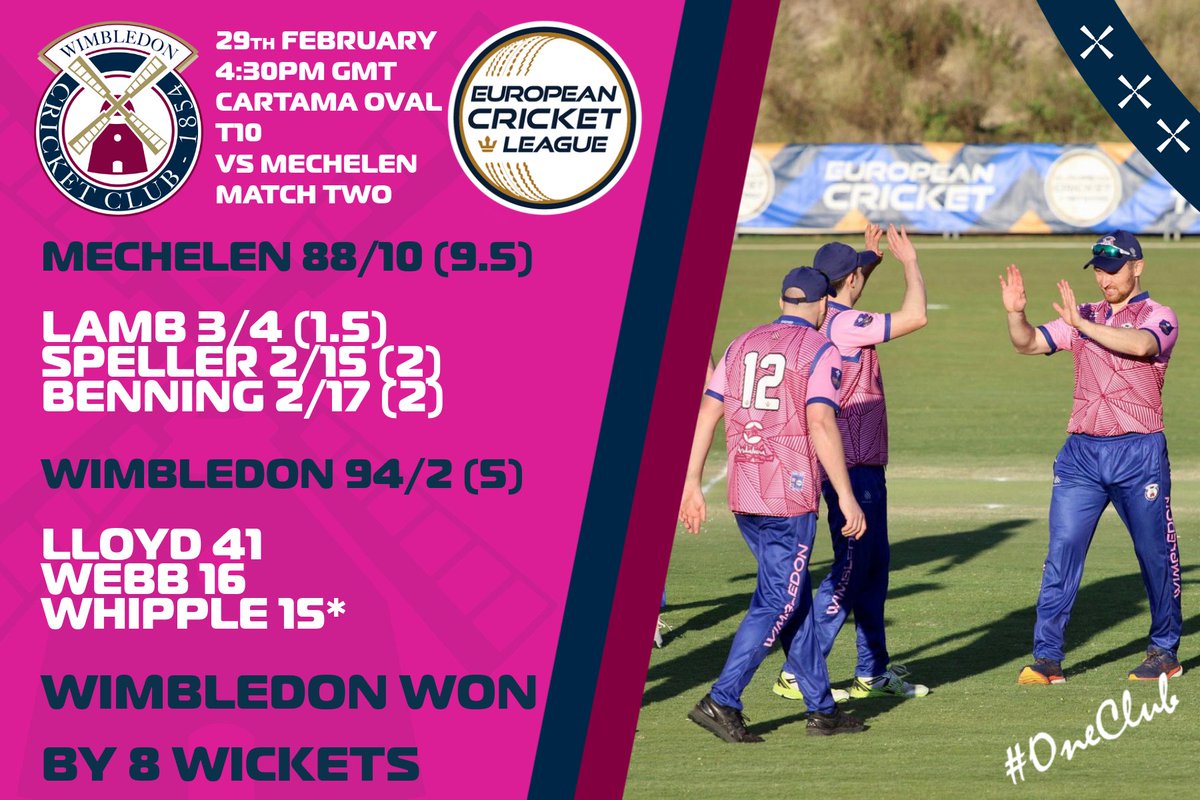 2 wins from 2 to start our <a href="/EuropeanCricket/">European Cricket</a> adventure

Amazing day of cricket in the Spanish sun <a href="/CartamaOval/">Cartama Oval</a> 

See you again tomorrow 

#oneclub
#thedons