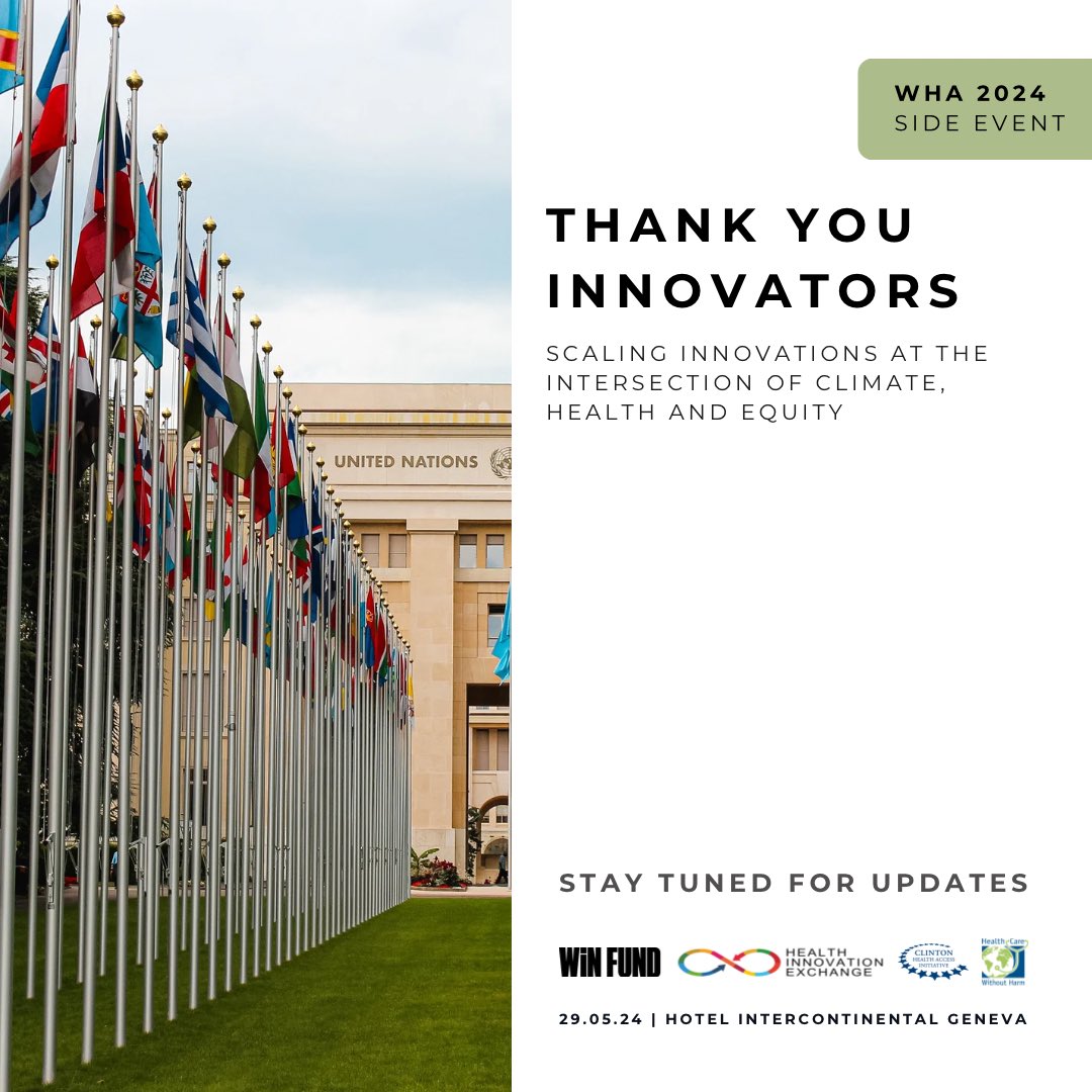 We are thrilled by the inspiring submissions we have received! Thank you for your invaluable contributions. Stay tuned for updates! #CHIEF #HealthInnovation #ClimateAction #WHA24 🌍💡