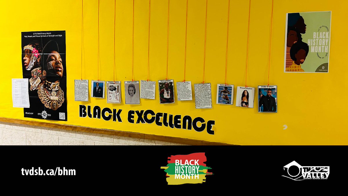 TVDSB's tweet photo. We love seeing the displays #TVDSB schools have created for Black History Month! Check out these photos from @ElginCourtPS. Share what’s happening at your school with the hashtag #BlackExcellenceTVDSB https://t.co/mTfM95OxwK