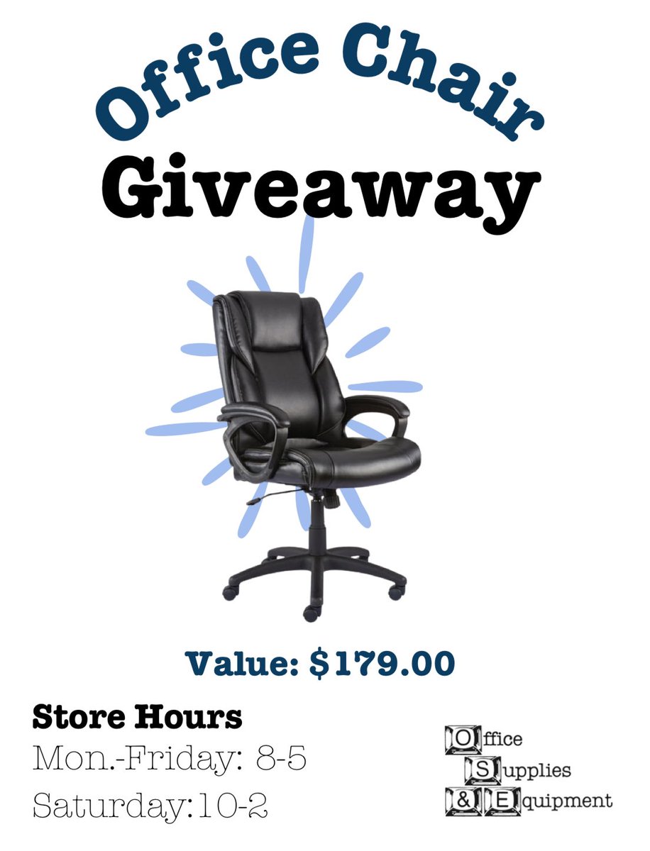 We’re celebrating our 3 year anniversary under new ownership. To celebrate with us, stop on in any time during March for a chance to win a FREE Office Chair.
