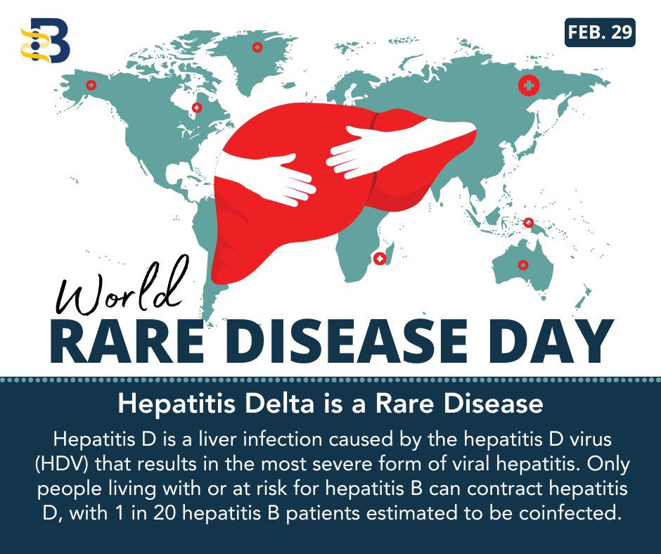 On Rare Disease Day, we are highlighting hepatitis D, a rare and severe liver infection. Only those already living with or at high risk for hepatitis B can get hep delta. Hep D can be prevented by getting the hep B vaccine. #GetVaxed4HepB

Learn more: ow.ly/YLAO50Qxjy4