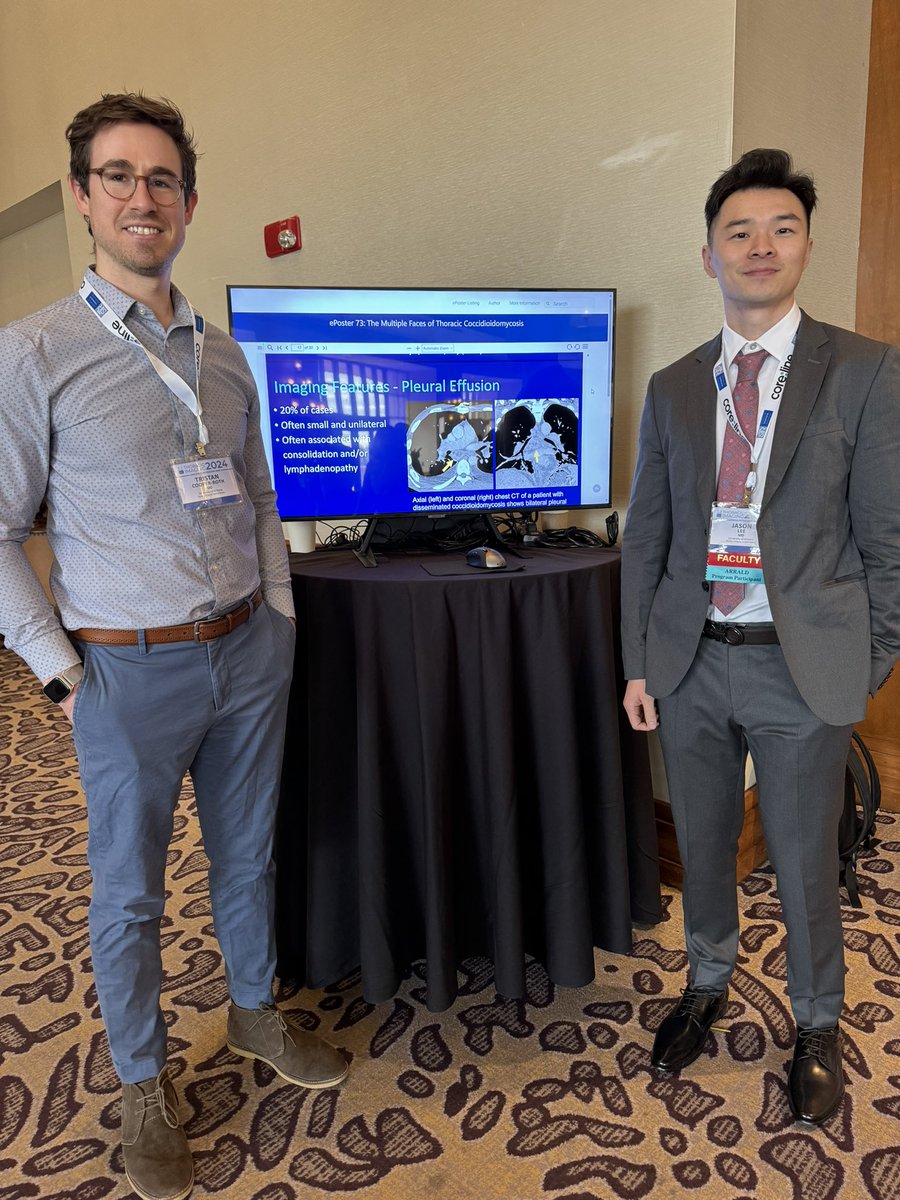 Jason Lee (@jasonleeradmd) on Twitter photo That’s a wrap for #STR2024!
3 presentations and a poster, including the STR seed grant!
Definitely a highlight of my career!
So grateful for the opportunity 🙏🏻
<a href="/thoracicrad/">Society of Thoracic Radiology</a> <a href="/UofAZRads/">UArizona Radiology Residencies</a> <a href="/UAZMedImaging/">UArizona Department of Medical Imaging</a> @Tristanrads That’s a wrap for #STR2024!
3 presentations and a poster, including the STR seed grant!
Definitely a highlight of my career!
So grateful for the opportunity 🙏🏻
<a href="/thoracicrad/">Society of Thoracic Radiology</a> <a href="/UofAZRads/">UArizona Radiology Residencies</a> <a href="/UAZMedImaging/">UArizona Department of Medical Imaging</a> @Tristanrads