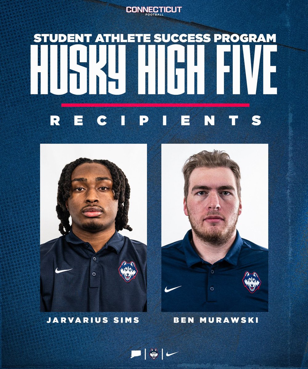 Husky high 🖐️ recipients for the month of February. #CTFootball