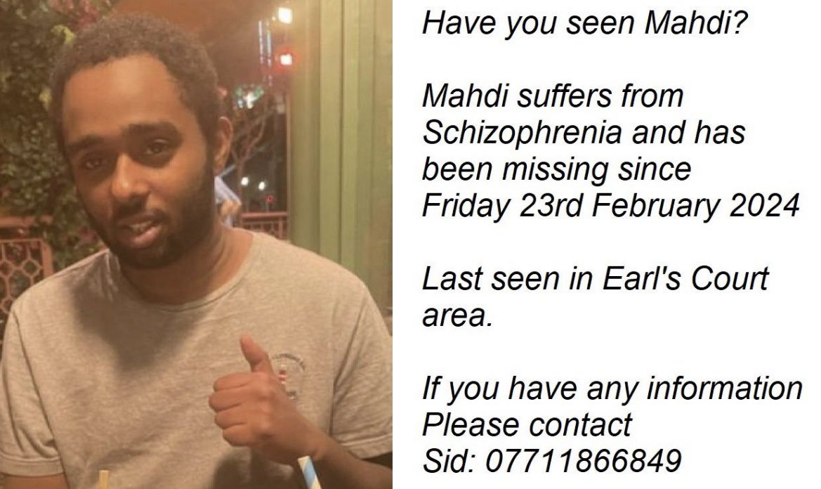 Mahdi has been missing in London for almost a week

I have known his dad Sid, since Grenfell 

He needs to find his son ❤️

Please please help if you can 👇

(Do RT 🙏)