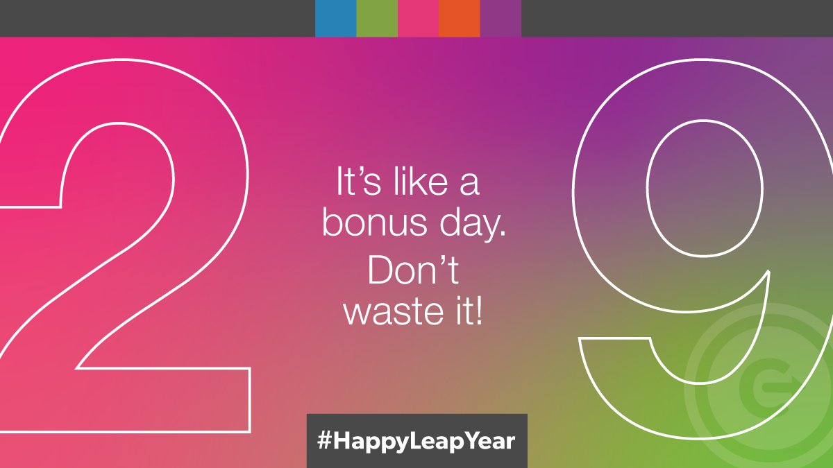 Happy Leap Day, everyone!

Did you know that you'll experience approximately 20 leap days in your lifetime? How will you spend those "extra" days?

#CPCelebrates #LeapDay‍‍‍‍‍‍‍