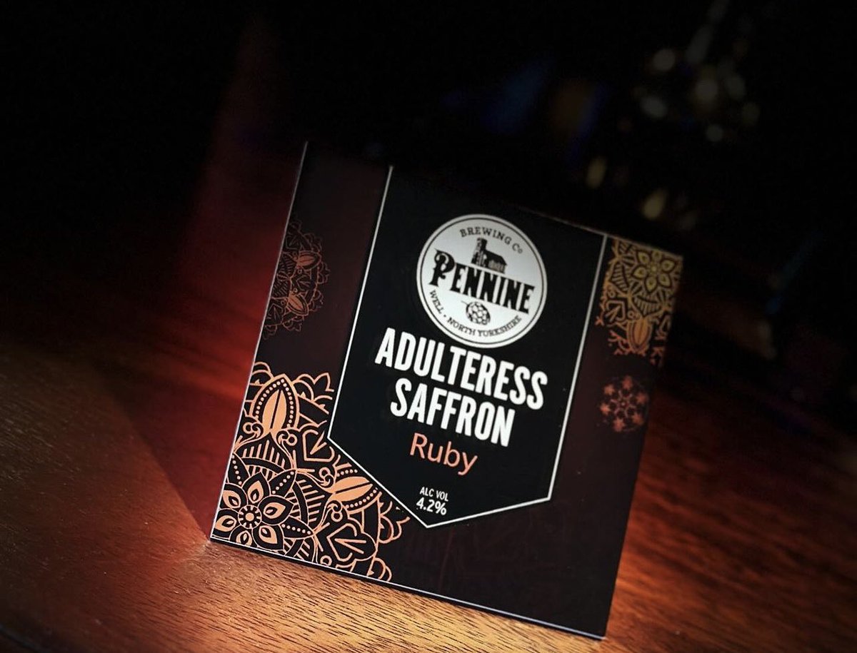 Something new and gorgeous for you… -ADULTERESS SAFFRON- RUBY | 4.2% Deep burgundy in colour, with complex fruit characteristics & lightly hoped ❤️🖤 Limited edition, so order or hunt it down now! 📸 by Wharniecliffe Arms #seasonalale #yorkshirebeer #penninebrewingco