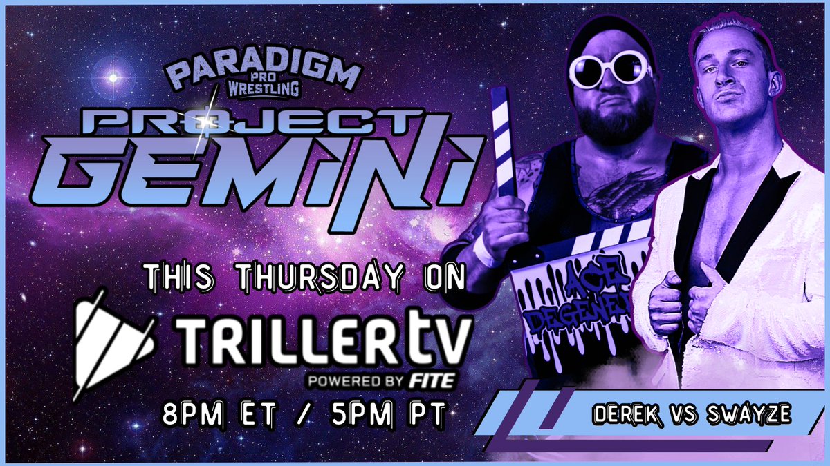 #PPWGemini will return to @FiteTV's TrillerTV+ TONIGHT at 8PM ET / 5PM PT with a brand new episode! Featured stars: @shawmason_, @NoahXVeil, @MartiBelle, @ColeRadrick, @DanStarling1998, @dErEk_DiLLiNGeR + more! Vote and decide who makes the roster at ParadigmProWrestling.com!