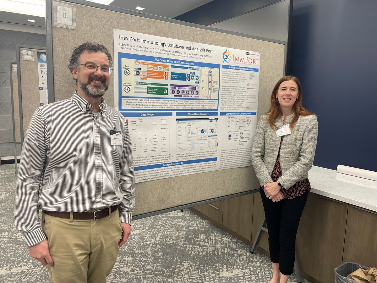 #ImmPortDB was thrilled to participate in DRKB- a meeting of NIH-affiliated repositories and knowledge bases.

Thanks to <a href="/skleinstein/">Steven Kleinstein 🖥</a> for a great presentation on ImmPort during the Community-Driven Data Curation Panel, to the organizers, and to the <a href="/NIHDataScience/">NIH Office of Data Science Strategy</a> for having us.