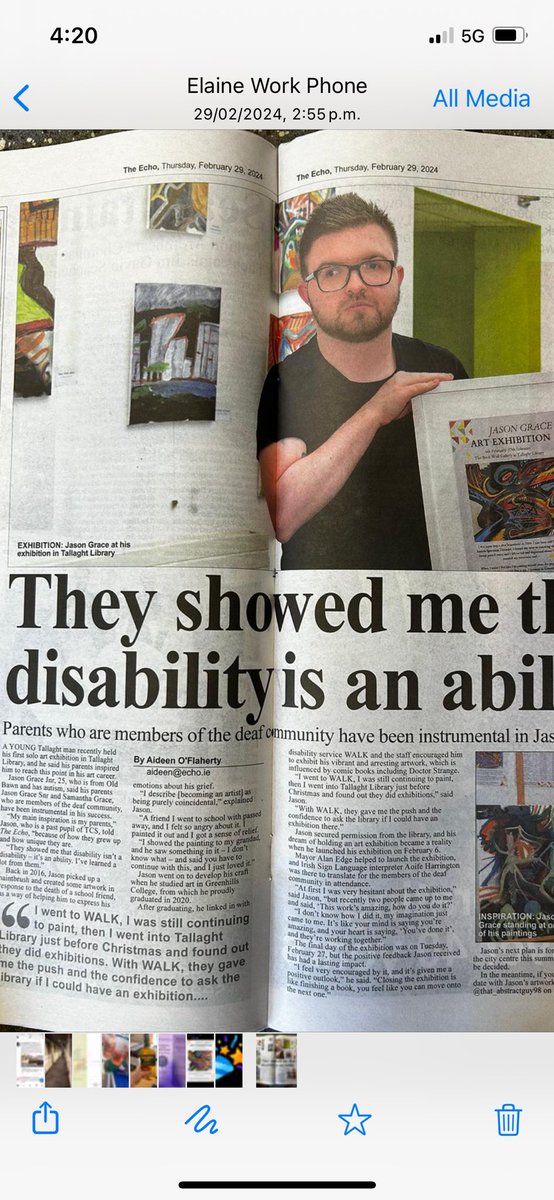 Massive congratulations to Jason Grace on his first sole art exhibition in Tallaght Library