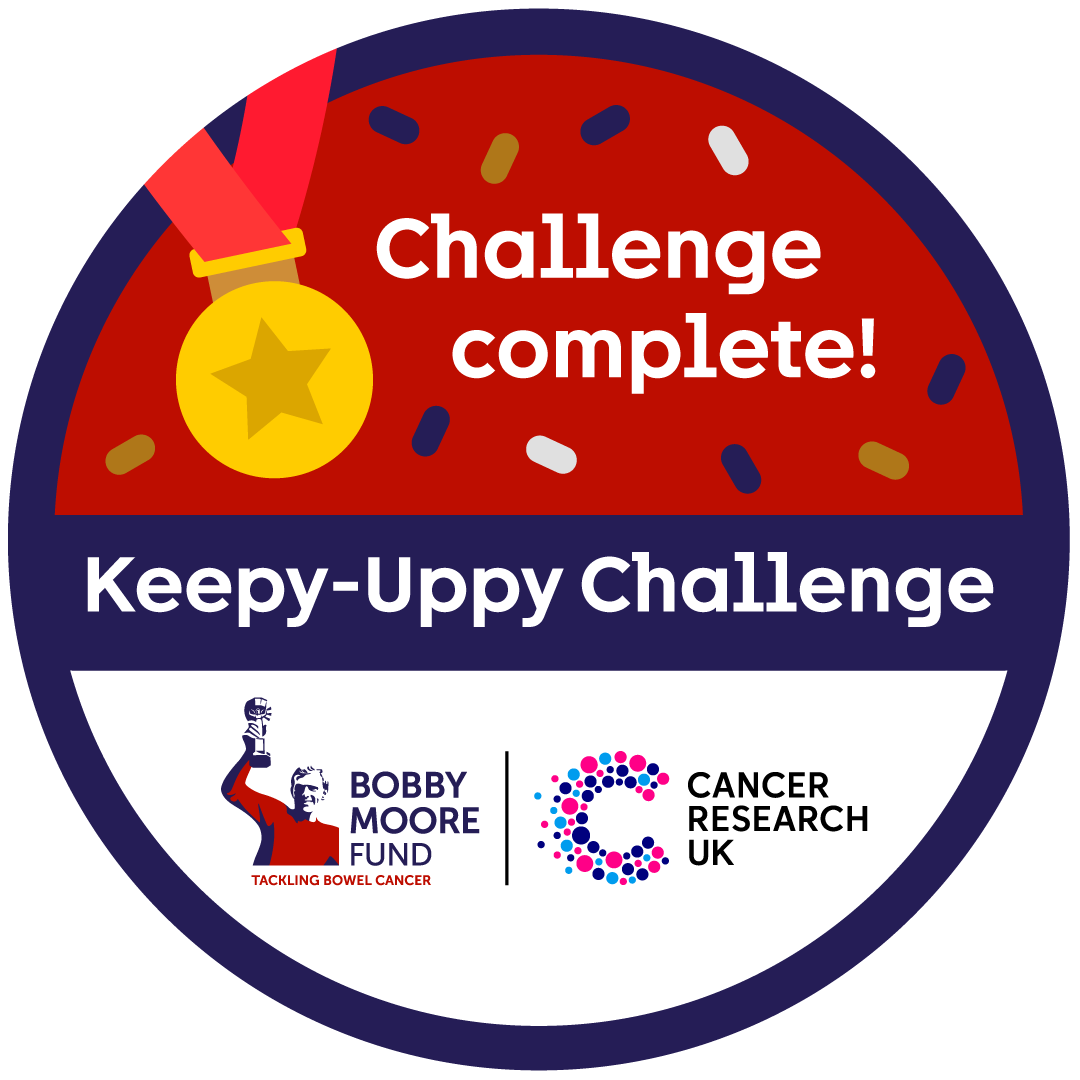GOAL… achieved! Congratulations to everyone who took part in our February Keepy-Uppy Challenge. Our life-saving research into bowel cancer wouldn't be possible without you. Thank you for all your determination, fundraising and keepy-uppy skills 🏅 cancerresearchuk.org/sites/default/…