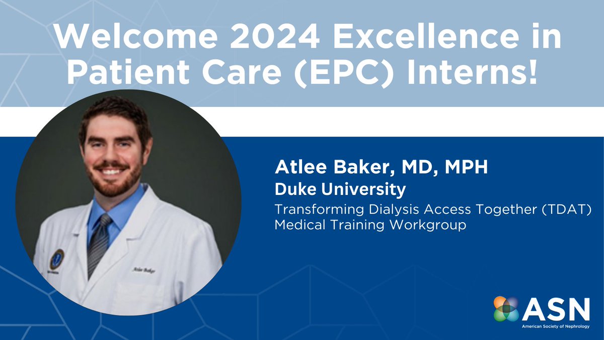 The Transforming Dialysis Access Together (TDAT) Medical Training Workgroup welcomes Dr. Baker! bit.ly/3FWZi1z