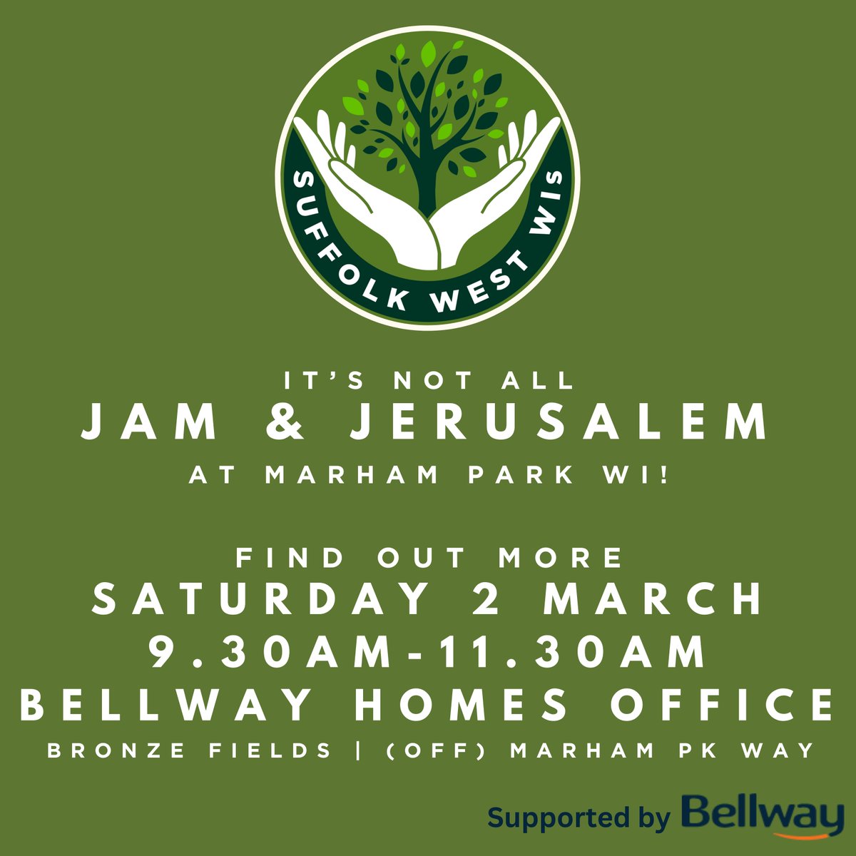 We love a fruit spread and singalong but it's not all jam and Jerusalem in the WI 💚 Want to find out what we have to offer? Drop in to our pop up this Saturday at the Bellway Homes office on @MarhamPark