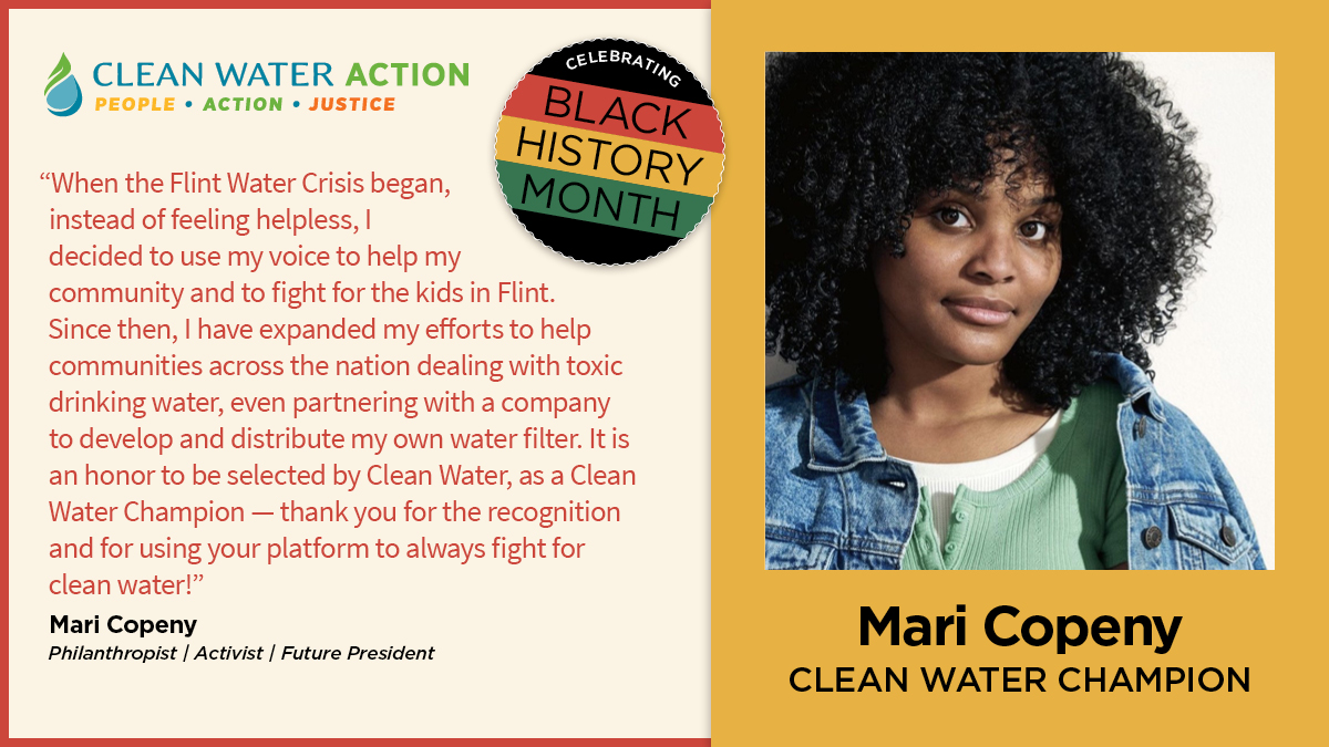 Celebrating our #BlackHistoryMonth Clean Water Champion, Mari Copeny @LittleMissFlint! 

Mari stands at the forefront of confronting America's water crisis, working and inspiring #CleanWaterKids (and adults!) to achieve safe drinking water for all. ♥️💧

cleanwater.org/2024/02/02/bla…