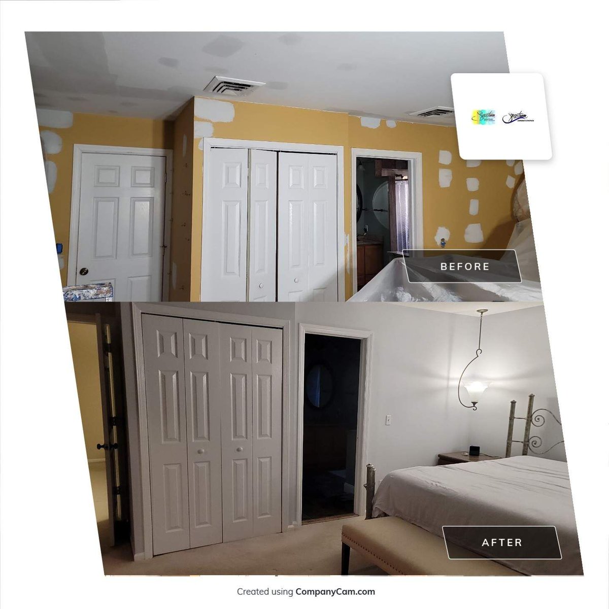 Refresh your bedroom before doing any spring cleaning! 🧹 #spectrumpainting#beforeandafter #interiorpainting