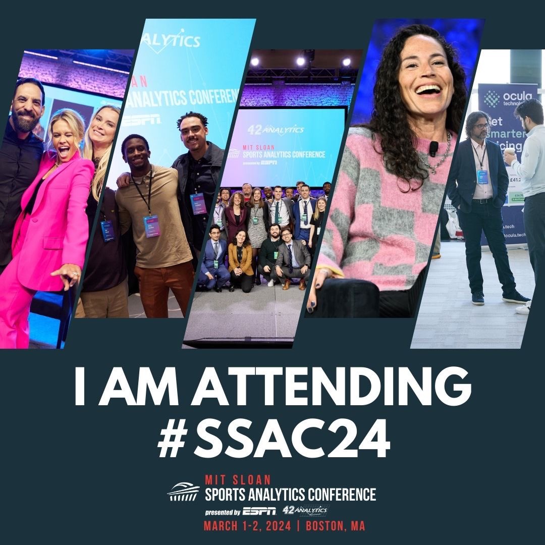 Excited to head to Boston this weekend for my first MIT Sloan Sports Analytics Conference. If you're going to be in town, shoot me a message - I’d love to connect! #SSAC24