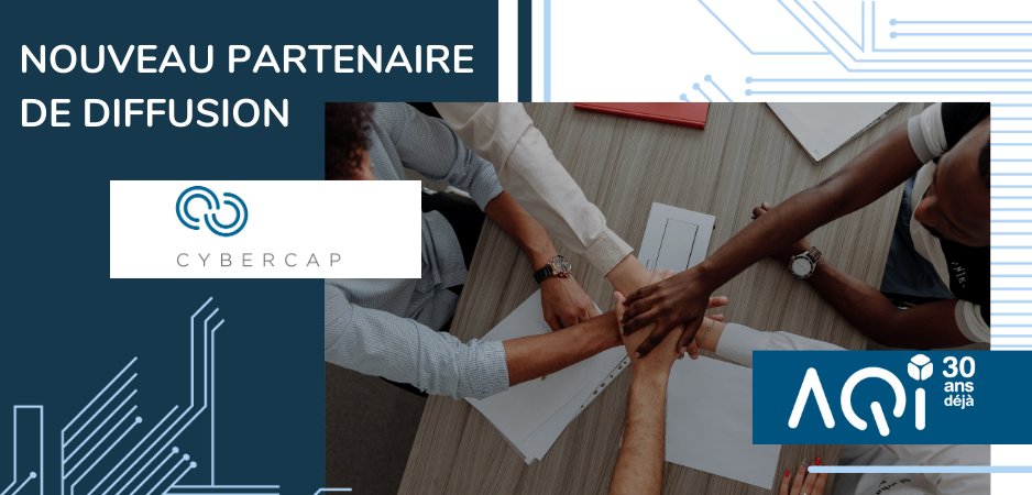 Nouveau partenaire de DIFFUSION ! 🤝 L’AQIII est heureuse d’annoncer son nouveau #partenariat avec @_CyberCap ! Nous sommes fier de contribuer au succès des missions de @_CyberCap en aidant les jeunes à s’intégrer dans la société 👐 #AQIII #partenariat #societe #inclusion