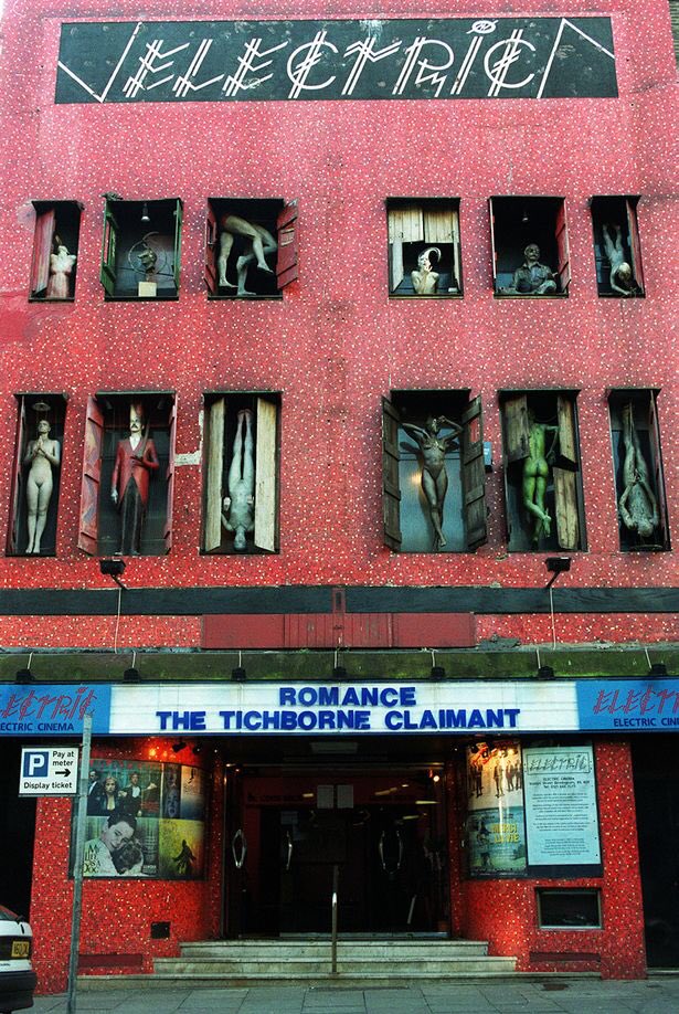 The Electric in the 1990s, featuring the Thatcher's Children art installation by John Buckley in its windows