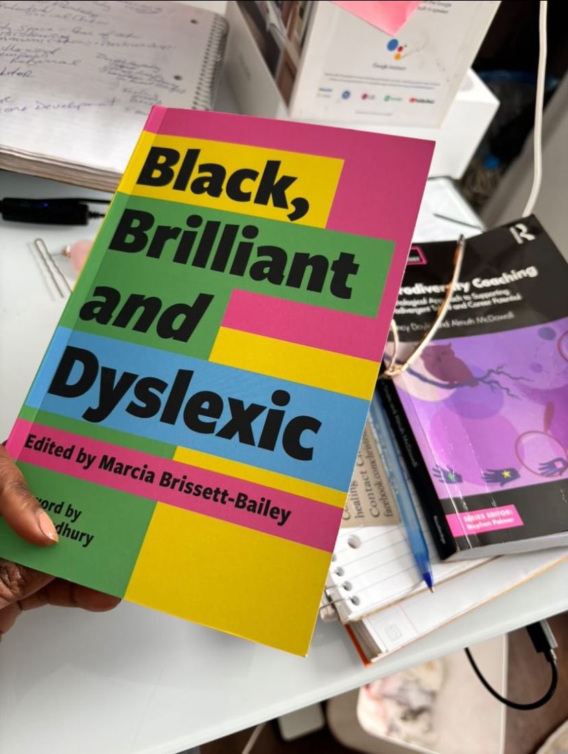 Thank you, @terridonohuecoaching all the way from Canada.. for sharing your copy of Black, Brilliant, and Dyslexic I see you have Neurodiversity coaching: A Psychological Approach to Supporting Neurodivergent, Talent and Career Potential @nancydoylepsych Almuth McDowall too.