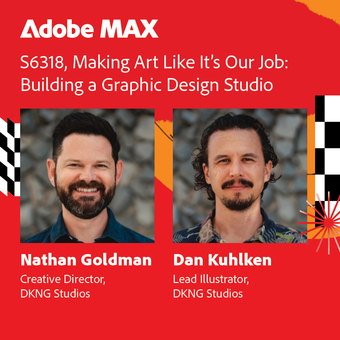 In need of some creative inspo? Listen in on @DKNGstudios, Dan Kuhlken and Nathan Goldman, as they share their story of building a successful graphic design studio while staying true to their core principals. adobe.ly/3uGrHGI