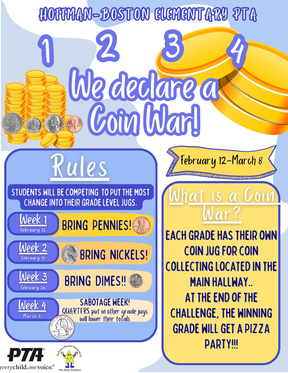 Project Edison, Hoffman-Boston (@projedisonhfb) on Twitter photo Oh hey, <a href="/HFBAllStars/">Hoffman Boston Elementary School</a> families! We've got the end of our Coin War with <a href="/hfbPTA/">Hoffman-Boston PTA</a> and the beginning of SEL & Literacy Spirit Week with <a href="/Ms_McTeaching/">Ms B McGreevy</a> - check out the details! #HFBTweets Oh hey, <a href="/HFBAllStars/">Hoffman Boston Elementary School</a> families! We've got the end of our Coin War with <a href="/hfbPTA/">Hoffman-Boston PTA</a> and the beginning of SEL & Literacy Spirit Week with <a href="/Ms_McTeaching/">Ms B McGreevy</a> - check out the details! #HFBTweets