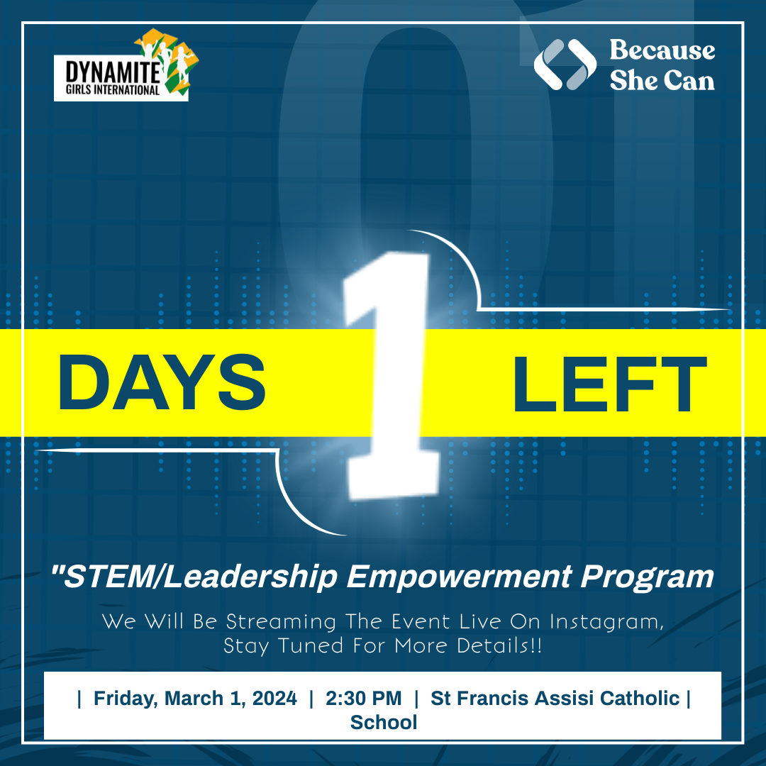 Dynamitegirlgh's tweet image. The STEM/Leadership Empowerment Program is happening tomorrow 🤝.
The event will be live 🎥 on Instagram, Stay Tuned.
.
.
.
🚀 #Countdown #Futureready #STEMdevelopment #Leadershipempowerment #Communityengagement #Makeadifference #Womenempowerment #Dynamitegirlsinternational