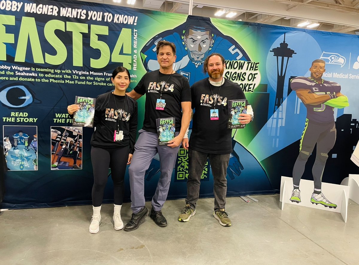 We’re excited to bring stroke education awareness to @emeraldcitycon, alongside @Bwagz and @Seahawks! We've partnered with @smartwater to bring FAST54 to Comic-Con. Join us in making a difference by sharing the comic with your loved ones and visiting our booth until March 3rd!
