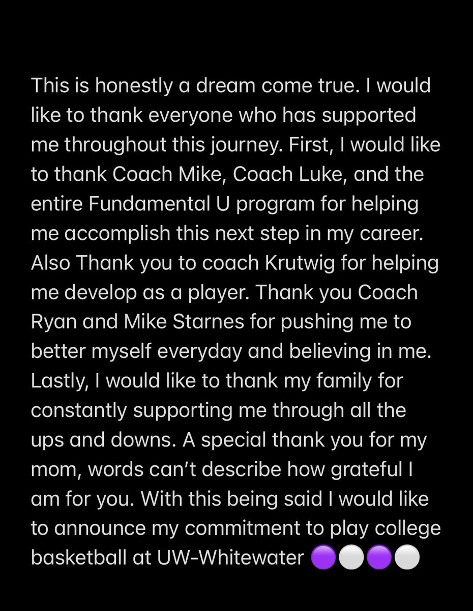 Committed🟣⚪️   <a href="/FundamentalUA/">Fundamental U</a> <a href="/mikeweinstein55/">Michael Weinstein</a> <a href="/BlueStreakHoops/">Woodstock Basketball</a> <a href="/cmacmartin22/">Chris MacMartin</a> <a href="/UWWCoachWicks/">Jarod Wichser</a>