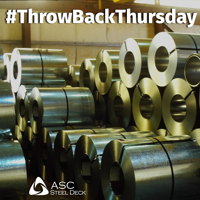 ASCSteelDeck's tweet photo. Happy #ThrowBackThursday! Here's a #ThrowBack to the 90s featuring some #Galvanized steel coils waiting to be manufactured into steel roof or floor deck products. Visit https://t.co/7nBr5Qj5QS to see all of our Galvanized options.
#TBT #RoofDeck #SteelDeck #SteelCoil #FloorDeck https://t.co/PPv17KQcJl