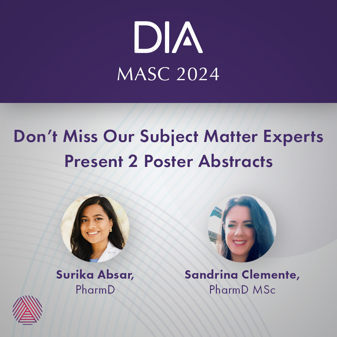 alphanumeric's tweet photo. We're delighted to share the news of our selection to present two posters at the upcoming @DrugInfoAssn #MASC24 forum. This recognition underscores the exceptional work and expertise of our team members: Sandrina Clemente, Mahsa Kiazadeh, and Surika Absar. https://t.co/2PhH6Q5QZe