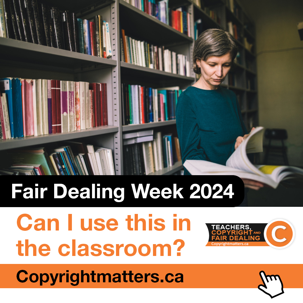 For teachers across Canada, Copyright Matters! is an important resource that helps them to navigate copyright law. 
Click: ow.ly/7Czo50QzaUG
#fairdealingworks  #cdnteachers  #copyrightmatters