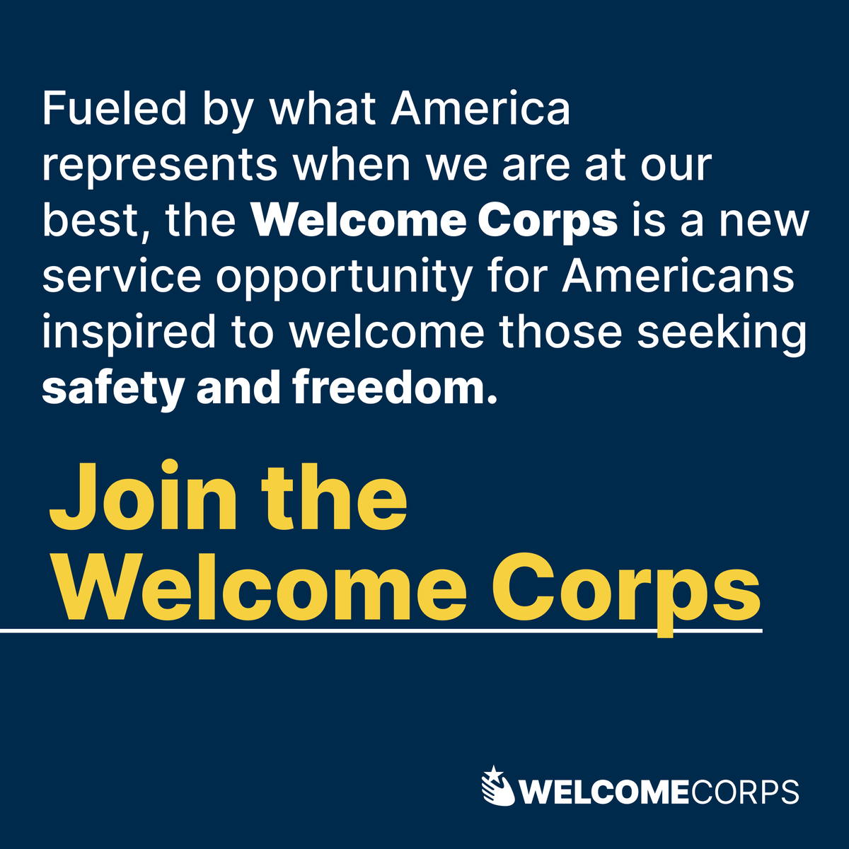 WHCUSA's tweet image. Support our #Afghan Allies by providing safety.  Through mission #EnduringFreedom, the United States is scaling up resettlement of our Afghan allies. Private sponsors in communities across the country can help to speed up their arrival to safety and ensure they receive the warm