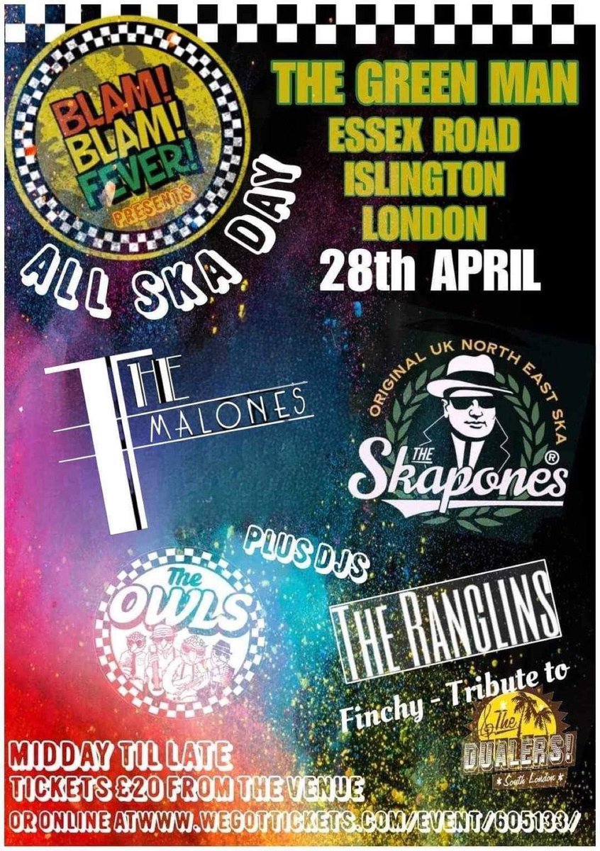 Catch us live at the Green Man All Day Ska Festival 28 April. Check us out on Spotify, Amazon Music and all digital platforms. ✊🏾🏁✊🏾