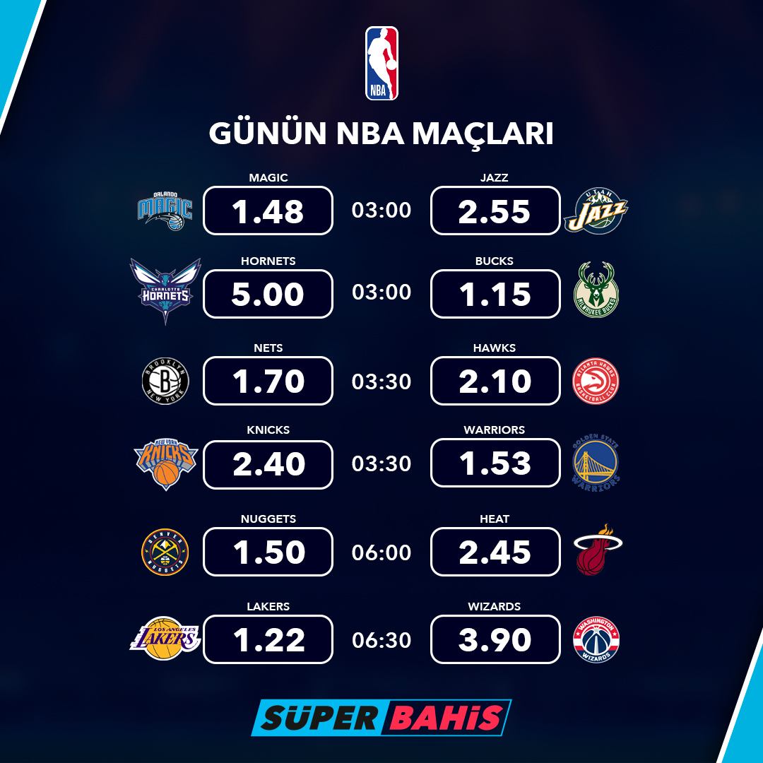 🔹 Süperbahis gecenin NBA maçları sizleri bekliyor! #NBA

🎁 Spor bahislerinde her hafta %10 iade şansını kaçırmayın!

📲 Hemen oynamak için —&gt; ow.ly/qbv950QJ9I2