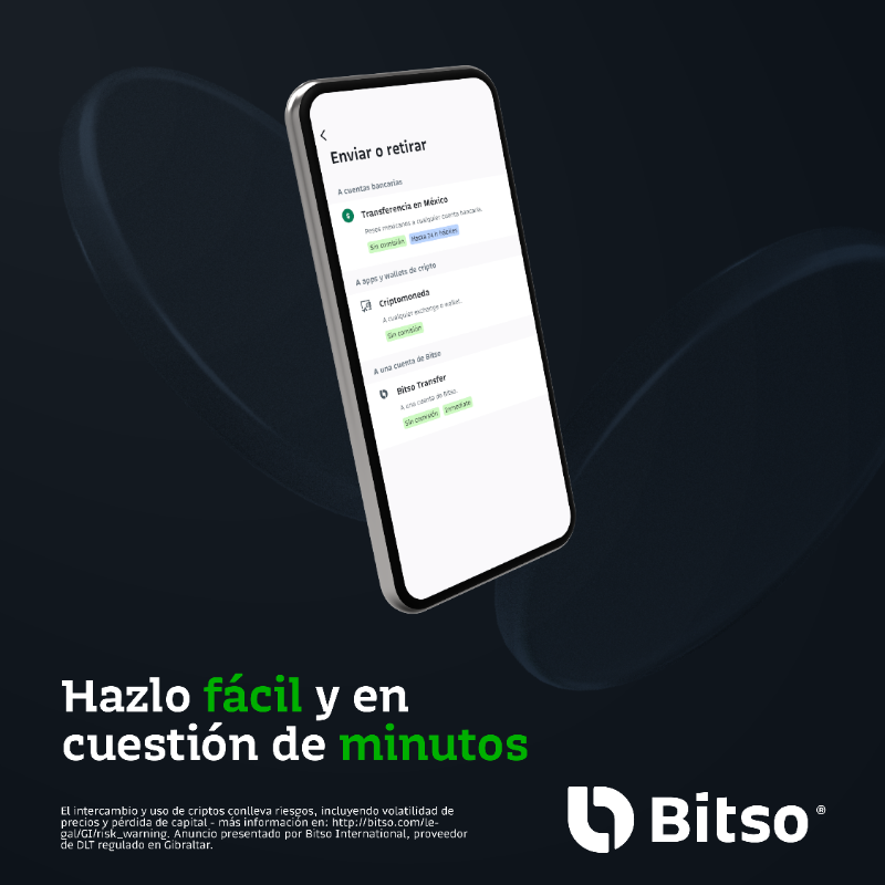 Bitso's tweet photo. ¡Es momento de invertir en cripto! 💸 Hazlo ⚡️rápido, fácil y seguro con Bitso. 📱