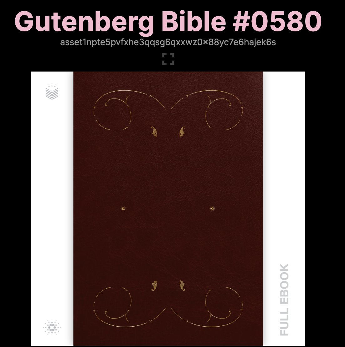 Today is an extra day, so I wanted to use the time to give away a book, The Gutenberg Bible. 

To enter: Like, Follow, &amp; Repost. 
 
 #OwnYourBooks $BOOK #Cardano #KnowledgeIsPower