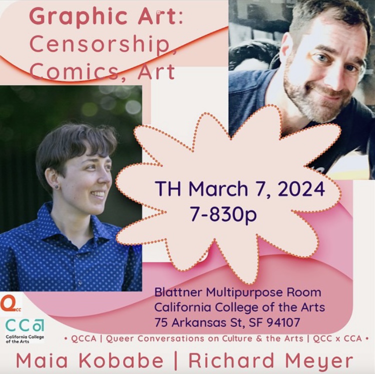 Please join us at @CACollegeofArts on 3/7! It's going to be a great discussion. This event is also FREE and open to ALL! #comics #censorship #bookbans #LGBTQIA