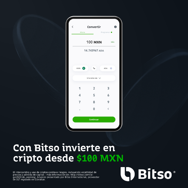 Bitso's tweet photo. ¡Es momento de invertir en cripto! 💸 Hazlo ⚡️rápido, fácil y seguro con Bitso. 📱